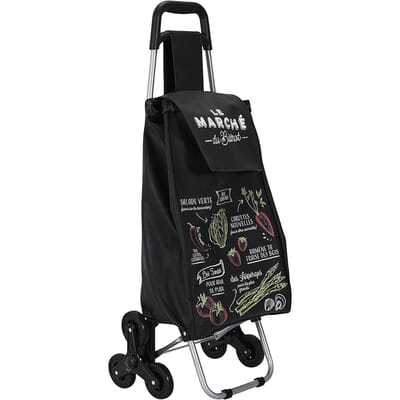 HowHomely Bistrot - Boodschappentrolley - 6 Wielen - Ergonomische Handgreep - Inklapbare Constructie