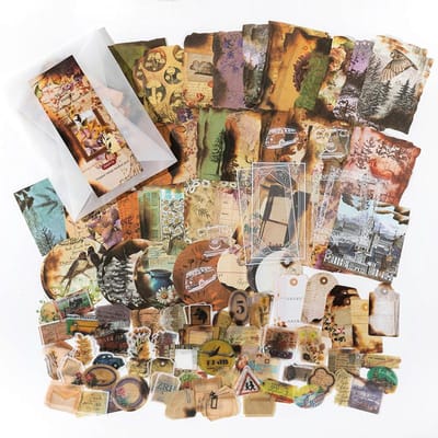 200 stuks/pak Vintage Stickers Materiaal Papier Scrapbooking Set Planner Handgemaakt Dagboek Album Compilatie Junk Journal Benodigdheden