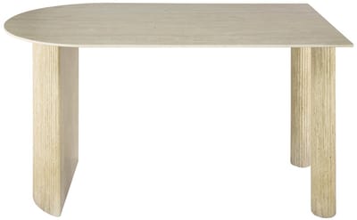 Giga Meubel Eettafel Romano - Off White Keramiek Travertin - 140x80x77cm