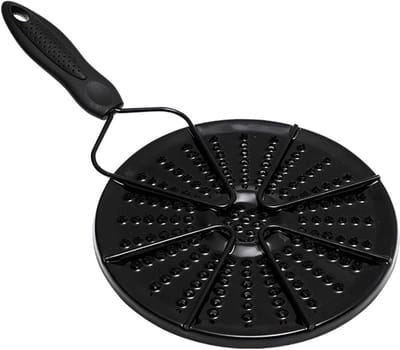 Verwarmingsplaat voor Keuken 7.4In Reducer Vlambeveiliging met Handvat voor Melk en Gasfornuis (Zwart) - Ideaal voor Koken, Warmhouden en Veiligheid