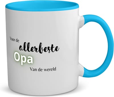 Akyol - voor de allerbeste opa van de wereld koffiemok - theemok - blauw - Opa - de beste opa - verjaardagscadeau - verjaardag - cadeau - cadeautje voor opa - opa artikelen - kado - geschenk - gift - 350 ML inhoud