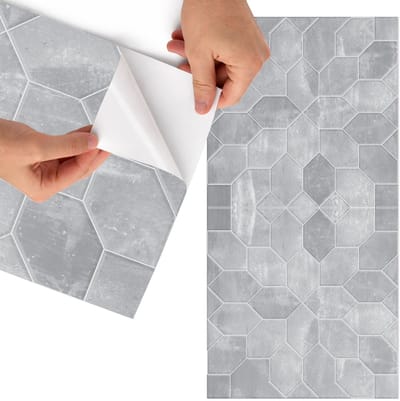 Tulup Meubelfolie - Geometrische tegels Meubel Wrap Folie - 75x150 cm - Grijs Meubelfolie - Decoratiefolie - Minimalist Meubelfolie - Meubel Wrap Folie - Woonkamer decoratie - Achtergronden en patronen