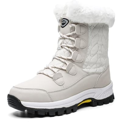 Damesschoenen Warme Sneeuwlaarzen Antislip Slijtvast Winter Dameslaarzen Hoge Schacht Dikke Zool Comfortabele Damesschoenen 41 white