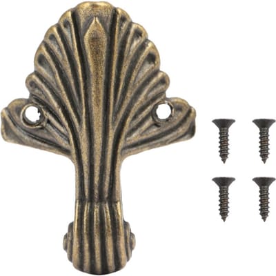 4pcsset Pied d'angle de boîte en bois antique Pieds Coins Pieds de fond de boîte à bijoux cadeau