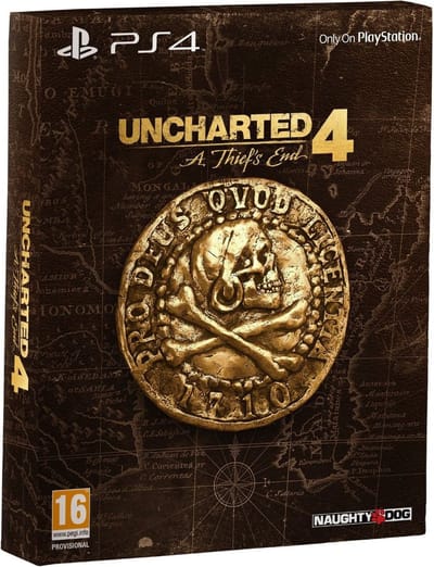 Uncharted 4: A Thief's End - PS4 - EN/FR/PT/AR Bundle Cover. Afspeelbaar in het Engels
