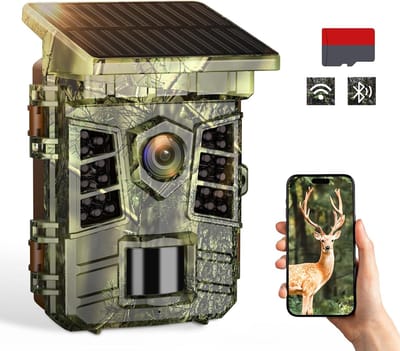 Wildcamera - Nachtzicht Camera - Natuur Observatie - Zonne-energie Voeding - 60MP 4K - Groen
