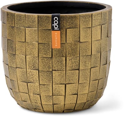 Capi Europe - Bloempot bol Blocks - 9x8 - Goud - Opening Ø - Bloempot voor binnen - 5 jaar garantie - BBSGB139