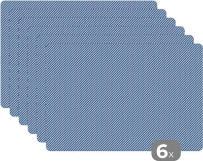Placemat - Placemats kunststof - Broek - Structuur - Denim - Patronen - 45x30 cm - 6 stuks - Hittebestendig - Anti-Slip - Onderlegger - Afneembaar