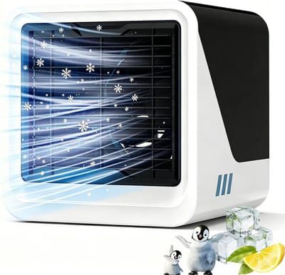 LISM-Draagbare 3-in-1 airconditioner, USB-ventilator, 500 ml capaciteit, 3 snelheden, stille watergekoelde ventilator Geschikt voor slaapkamers en kantoren.