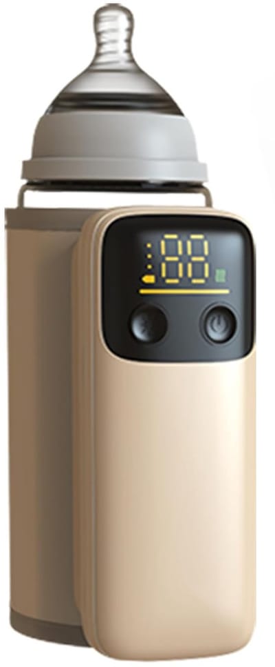 Flessenwarmer - Draagbare flessenwarmer - flessenwarmer onderweg - Thermosfles Flessenwarmer - reisvriendelijk - lekvrij - nauwkeurige temperatuurregeling - LCD-scherm - warmte gedurende 2.5-3.5 uur - opladen snel - Voor 95% van alle babyflessen