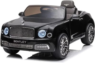 Bentley Mulsanne 12V Elektrische Kinderauto 3 tot 6 jaar – Officieel Gelicentieerd Accuvoertuig – Luxe Limousine met Lederen Zitje, Bluetooth & EVA-Banden – Zwart