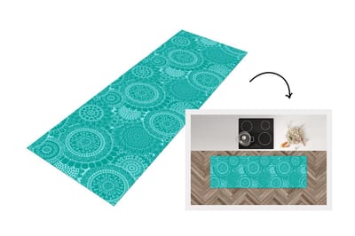 Keukenloper - Loper keuken - Patroon - Zonnebloemen - Mandala - 150x50 cm - Keukenloper vinyl