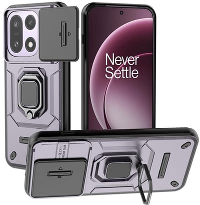 Coverup Hoesje - Geschikt voor OnePlus 15 Hoesje - Coverup Armor Ring Kickstand Back Cover met Camera Shield - Paars