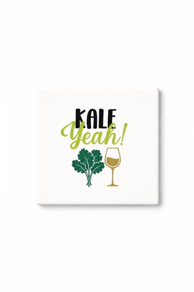 Kale Yeah Keramische Tegel – Grappige Gezonde Voeding Quote Wanddecoratie Cadeau voor Veganisten en Foodies