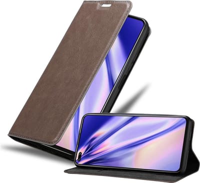 Cadorabo Hoesje geschikt voor Honor View 30 PRO in KOFFIE BRUIN - Beschermhoes met magnetische sluiting, standfunctie en kaartvakje Book Case Cover Etui