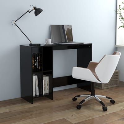 vidaXL - Bureau - 102,5x35x75 - cm - bewerkt - hout - zwart