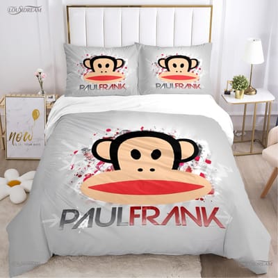 Schattige P-Paul F-Frank Cartoon Anime Dekbedovertrek Grappige Kawaii Beddengoed Set Zachte Dekbedhoes En Kussenslopen Enkel/Dubbel/Queen/King AU Single(140*210cm)3pcs