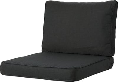 Madison - Loungekussen - Tuinkussen - Zitkussen - Rugkussen - 2-delig - 73 x 73cm - Rib Zwart