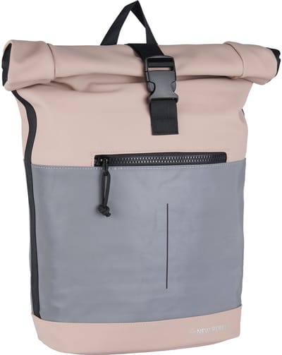 New Rebels Bowie New York Oudroze 21L Rugzak Rolltop Reflectie Waterafstotend Laptop 15.6