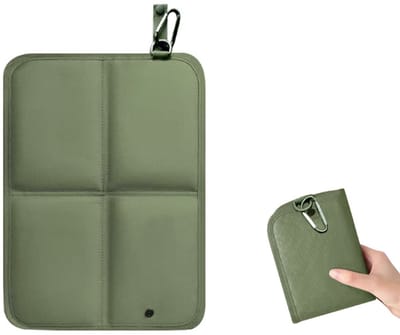 Draagbaar opvouwbaar kussen - Picknickkussen - Opvouwbaar, draagbaar kussen - Groen - 37 × 27,5 cm - Geschikt voor backpacken, wandelen, kamperen en picknicken.