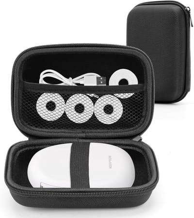Compacte Mini Tas voor Label Tape en Labelprinter, Bluetooth Etui, Kabel Organizer voor E10 Labelprinter in Zwart - Perfect voor Labels en Organisatie