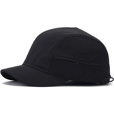 Retro Sneldrogende Petten met Korte Klep Uniseks Zomer Buiten Zonnebrand Casual Veelzijdig 5-panel Werkkleding Japanse Kampeerhoed black
