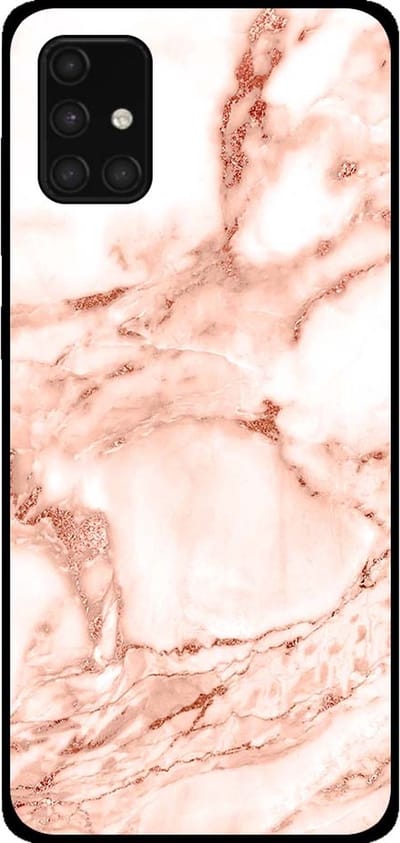 Smartphonica Telefoonhoesje voor Samsung Galaxy A71 4G marmer look - backcover marmer hoesje - Wit Rosé Goud geschikt voor Samsung Galaxy A71 4G