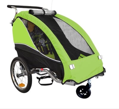 Thuys Fietskar – Voor Kinderen – Kinderfietskar – Kinderbuggy – Extra Safe – Ruim Design – Groen