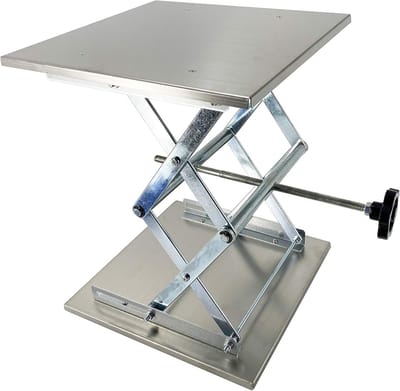 Heftafel RVS - Lift Tafel - Objecten Positioneren - Chemisch Bestendig - 12x12x18 inch - Zilver