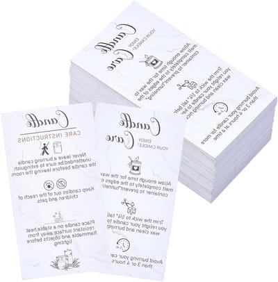 240 Stuks Kaarsen Zorg Instructiekaarten 5x9cm Handgemaakte Instructiekaarten Witte Papieren Kaarten voor Ambachtelijke Kaarsen en Cadeaus