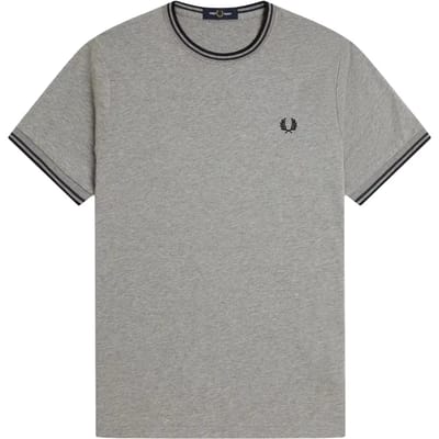T-shirt met dubbel contrasterend biesje Fred Perry