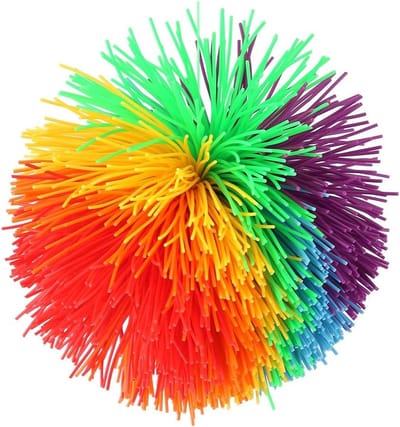 Sensorisch Speelgoed - Kneedbal Regenboog - Stress Verminderen - Kleurrijk Uiterlijk - 10 x 10 x 10 cm - Multicolor