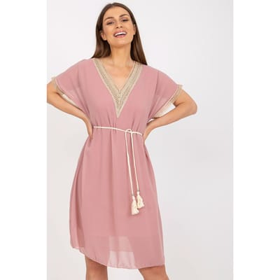 Lace Line Dress - Pink / One Size