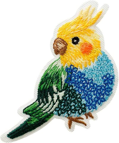 Vogel Patches Strijken - Kakadu Opstrijkapplicatie Bloem Iron-On