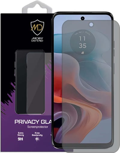 MobyDefend Screenprotector - Geschikt voor Motorola Moto G34 - Matte Privacy Glass Screensaver