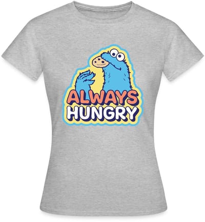 Sesamstraat Koekiemonster Altijd Hongerig T-Shirt Dames