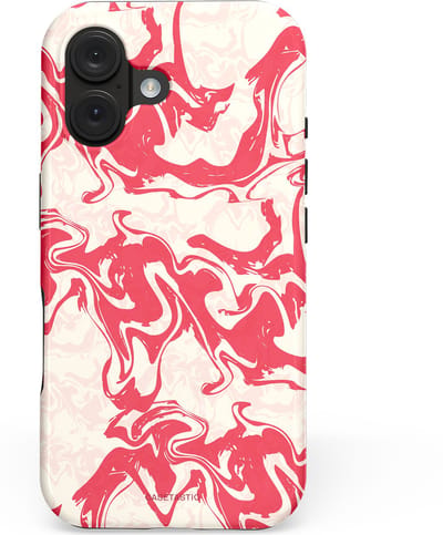 Casetastic hoesje geschikt voor Apple iPhone 16 - MagSafe - Dubbellaagse bescherming - Marshmellow Explosie - Fashion Case - Koraal Wit Crème Lichtroze