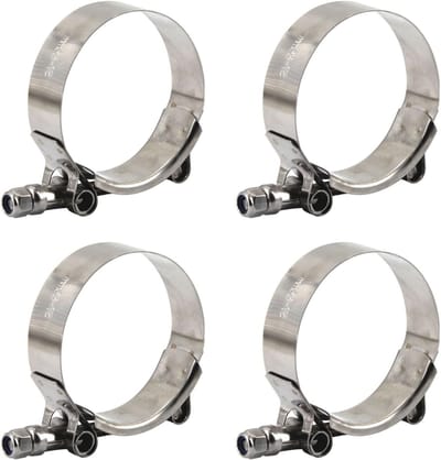Zware Duurzame RVS T-Bolt Slangklemmen voor Pijpen - Set van 4 Stuks, Ideaal voor Auto en Tuin