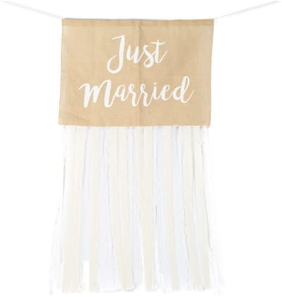 ARTYFETES - Bruidspaar Auto Decoratiekit Landelijk Jute en Kant Compleet Just Married