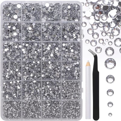 1 Doos Gemengde ABS Nail Art Decoraties, Ronde Strass Steentjes, Voor Kostuum, Halloween Feest, Nail Art DIY Accessoires Nagelbenodigdheden Nagels Steentjes wit