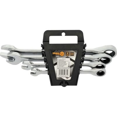 Vorel Serie - Ringsleutelset met Ratchet - 4 Stuks - 10-19mm - CrV Staal