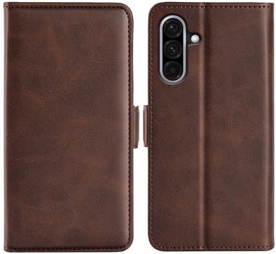 MobyDefend Hoesje - Geschikt voor Samsung Galaxy A36 / Galaxy A56 - Luxe Wallet Book Case (Sluiting Zijkant) - Bruin