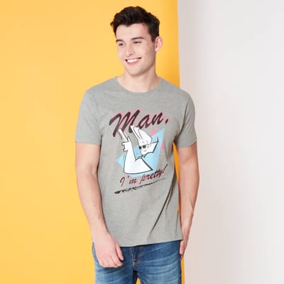 Cartoon Network Spin-Off Johnny Bravo Man I'm Pretty t-shirt - Grijs - L