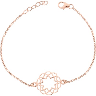 Orphelia Bracelet Rose Center Circle 18.5 CM Zilver 925 18 K Rood verguld ZA-7076/1