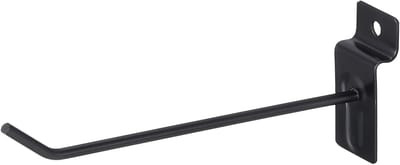 Lamellenwandhaken 2" x 6", 100 stuks metalen displayhaken voor pegboard en rasterwanden, ideaal voor garage en winkelorganisatie, zwart