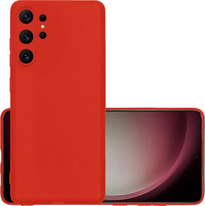 Hoesje - Geschikt voor Samsung Galaxy S23 Ultra - Sterk & Shockproof - Hoes Cover - Siliconen Case - Rood