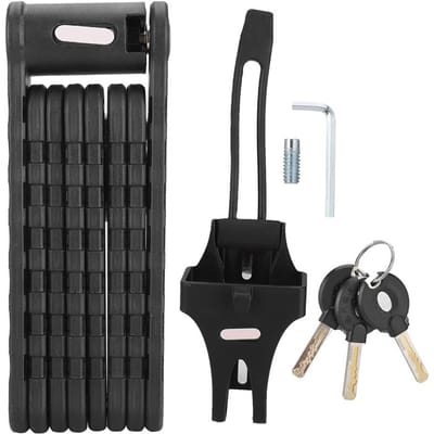 Motorfiets Fiets Diefstalbestendig Slot Opvouwbaar Veiligheidsslot Universeel black