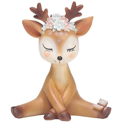Schattige Hert Taarttopper Hars Sika Hert Huis Ornament Voor Bruiloft Vrolijk Kerstfeest Dessert beige