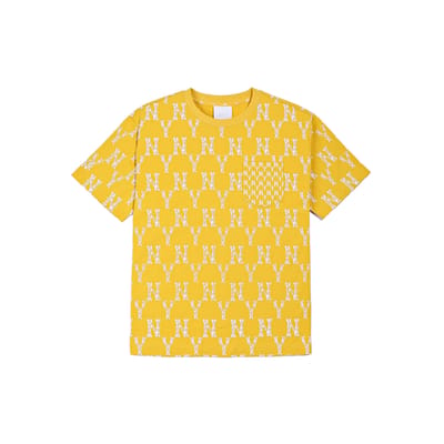 MLB New York Yankees Vintage Letterprint Losse Pasvorm Ronde Hals Korte Mouw T-shirt Unisex Tops Geel 31TSM4131-50D XXL beige
