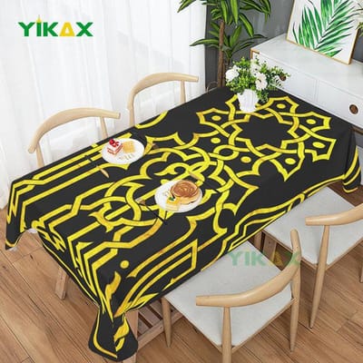 Eid Mubarak Restaurant Decoratie Tafelkleed Ramadan Decoratie Wandkleed Bloem Islamitische Kunst Rechthoekig Waterdicht Tafelkleed 40x70cm15x27inch